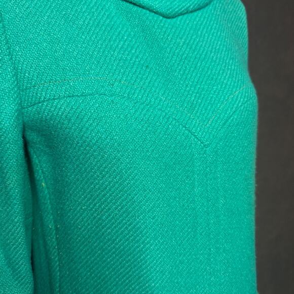 Vintage 1950s Joseph Magnin Emerald Green Wool Coat Mod Swing Style Mid Century - Picture 11 of 16